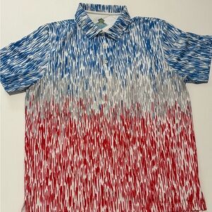 Chubbies Blue, White, and Red Polo Shirt